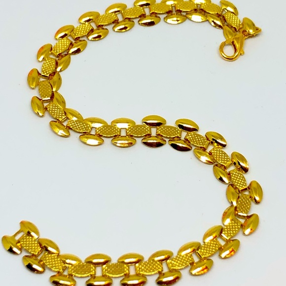 Unisex Gold Plated Ladder Link Bracelet - Picture 1 of 8